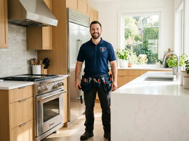 Appliance Repair Hero technician in a Anna Maria, FL kitchen after an appliance repair